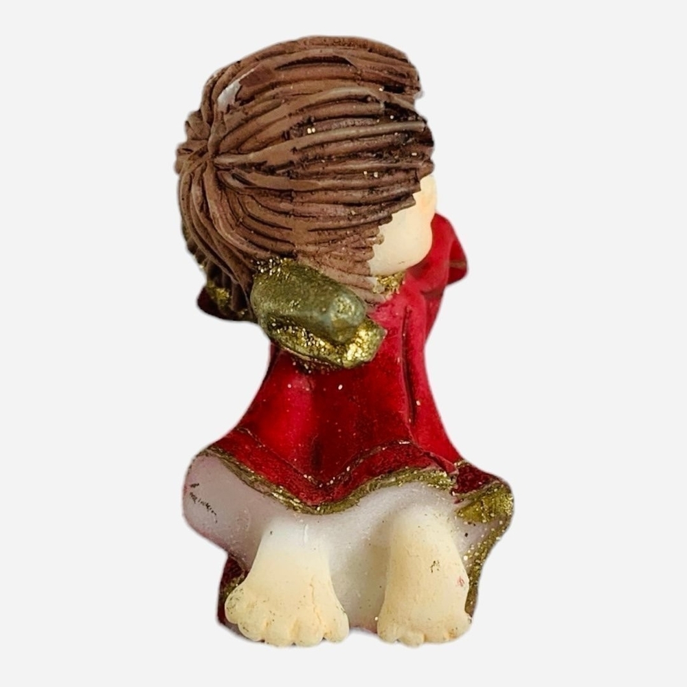 Vintage Heavenly Angel Amulet Mini Resin Figurine 2” Handcrafted Tabletop Angel - Picture 6 of 6